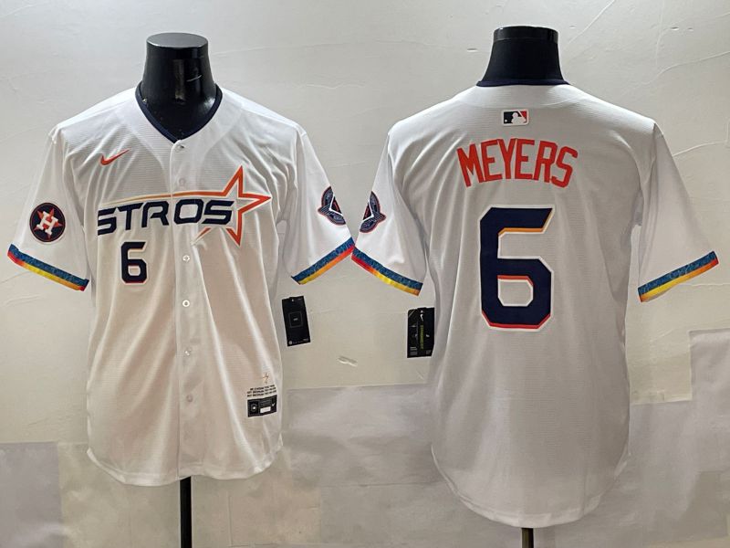 Men Houston Astros #6 Meyers White Four generations Joint Name 2025 Nike MLB Jersey style 5->houston astros->MLB Jersey